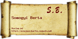 Somogyi Berta névjegykártya