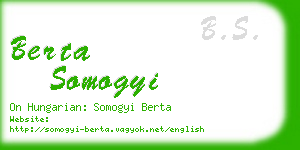 berta somogyi business card